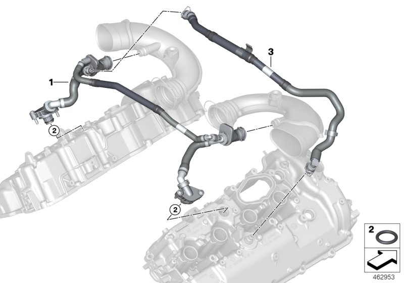 BMW 11158635529 Crankcase Ventilation Set