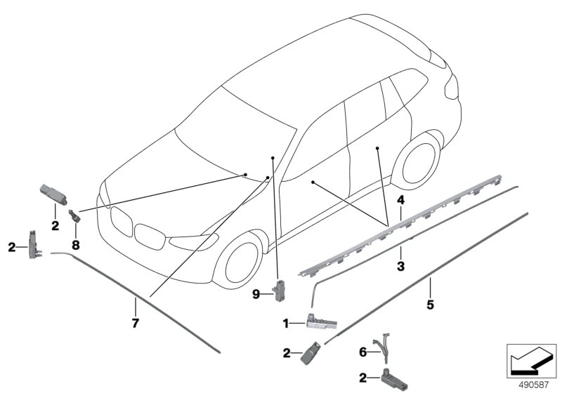 BMW 63316824239 FIBER-OPTIC COND.STORAGE COM