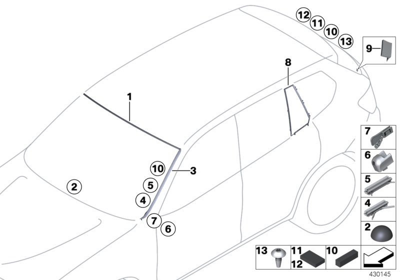 BMW 51317277645 Drip Moulding, Left