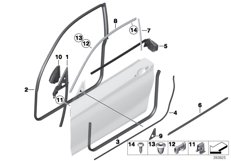 BMW 51337164626 Seal, Outer Right Mirror Triangle