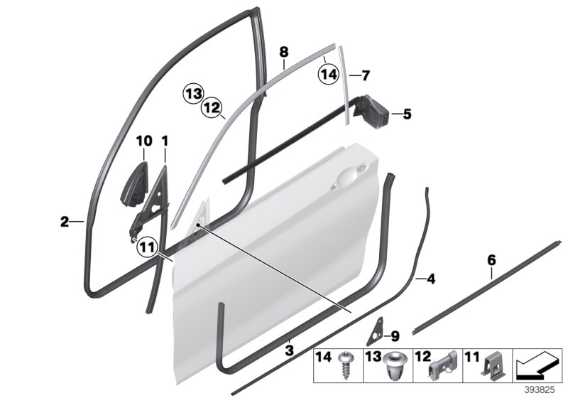 BMW 51337164625 Seal, Outer Left Mirror Triangle