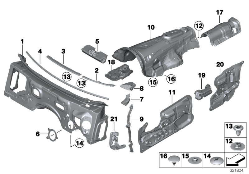 BMW 51487225593 HOLD.-DWN EL.,SOUND INS.,FR.