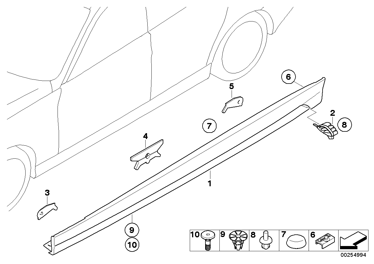 BMW 51772147273 Trim, Grille, Sill, Left