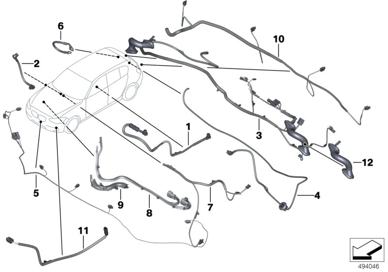 BMW 61126835097 Set Of Cables, Front Apron