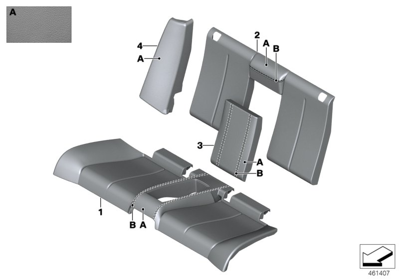 BMW 52207986382 COVER SIDE SECTION LEATHER R