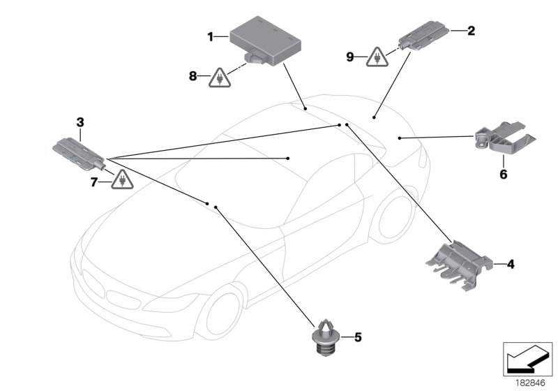 BMW 61359128258 Holder, Ferrite Antenna, Luggage Compartment.