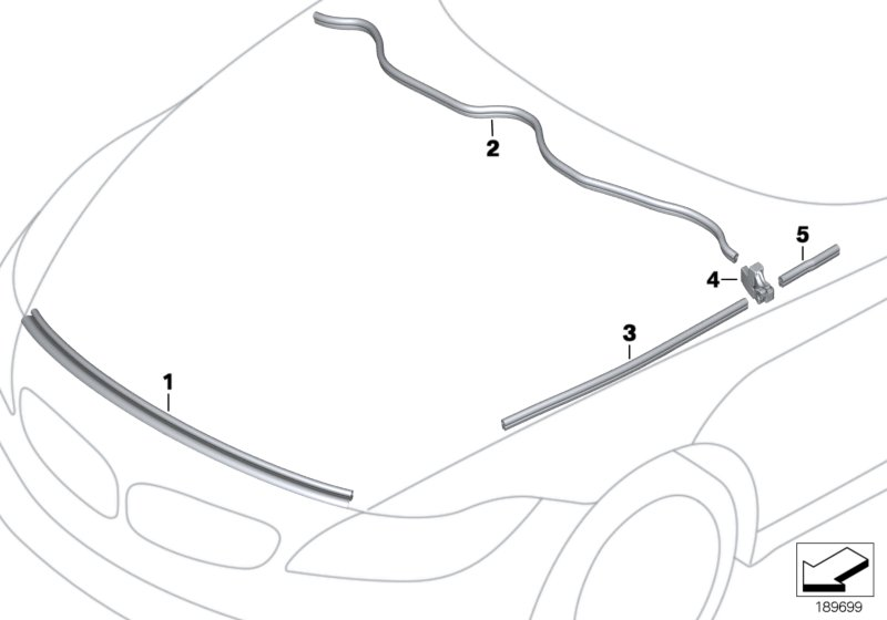 BMW 51767247907 Seal, Bonnet, Rear