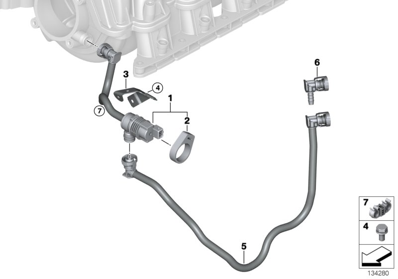 BMW 13903415437 Fuel Tank Breather Line