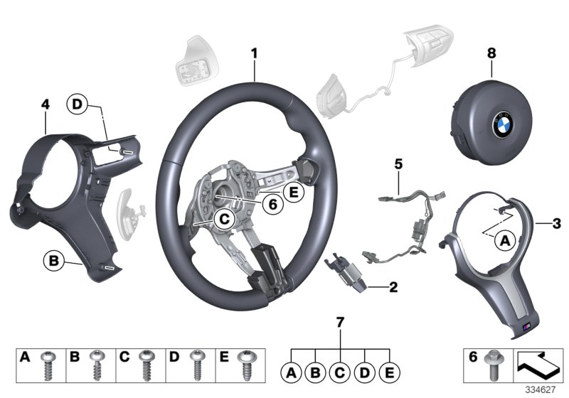 BMW 32307846039 Cover, Steering Wheel, Rear