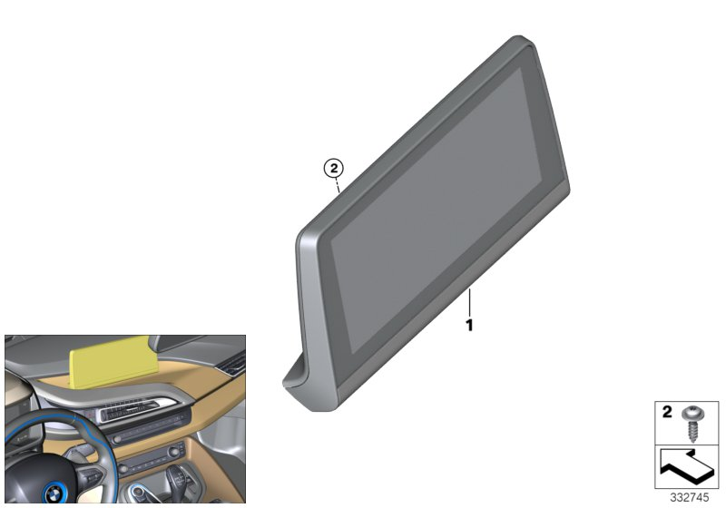 BMW 62109396750 Central Information Display