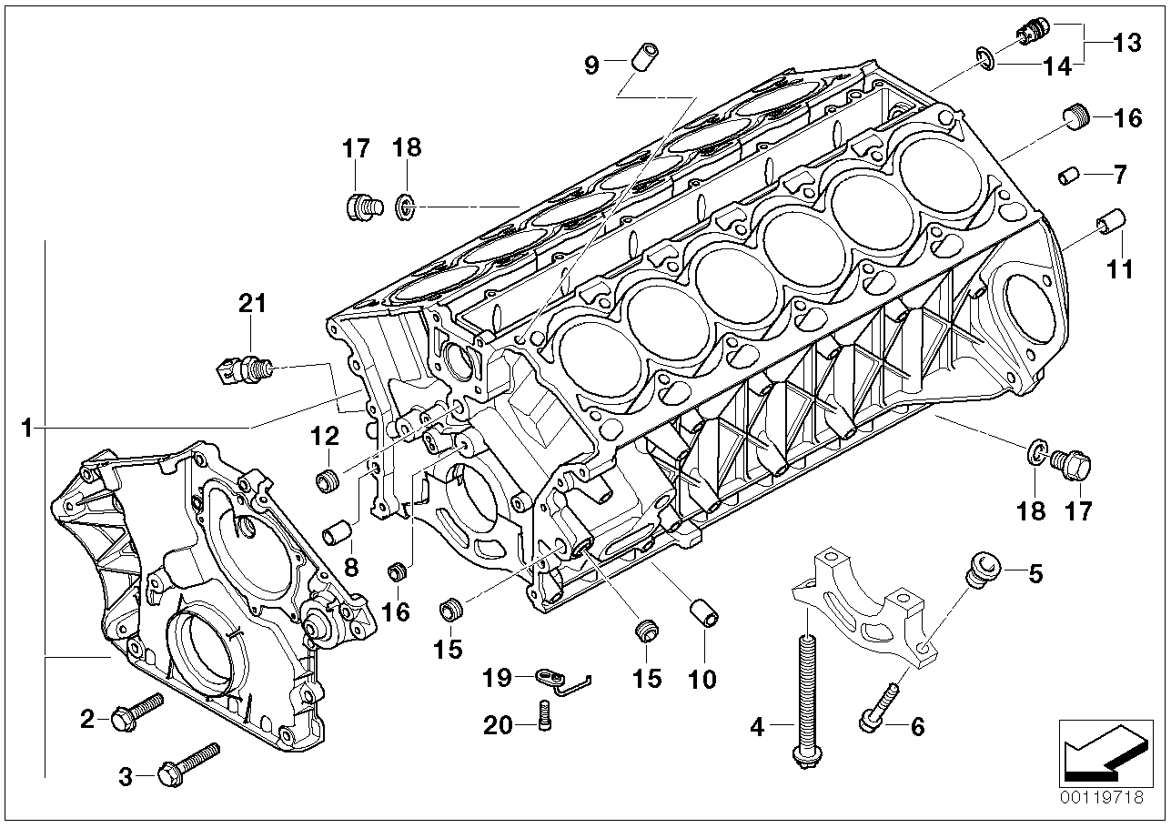 BMW 11117521320 Engine Block With Piston