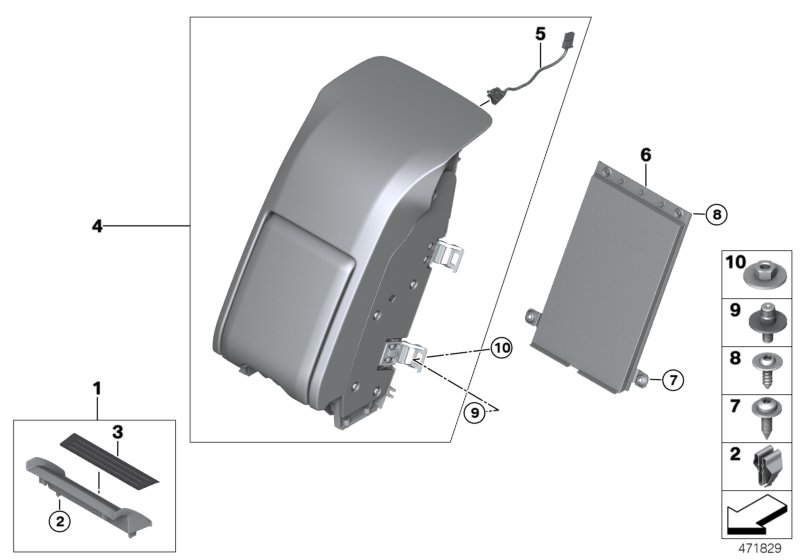 BMW 51169354192 RUBBER INSERT, ODDMENTS TRAY