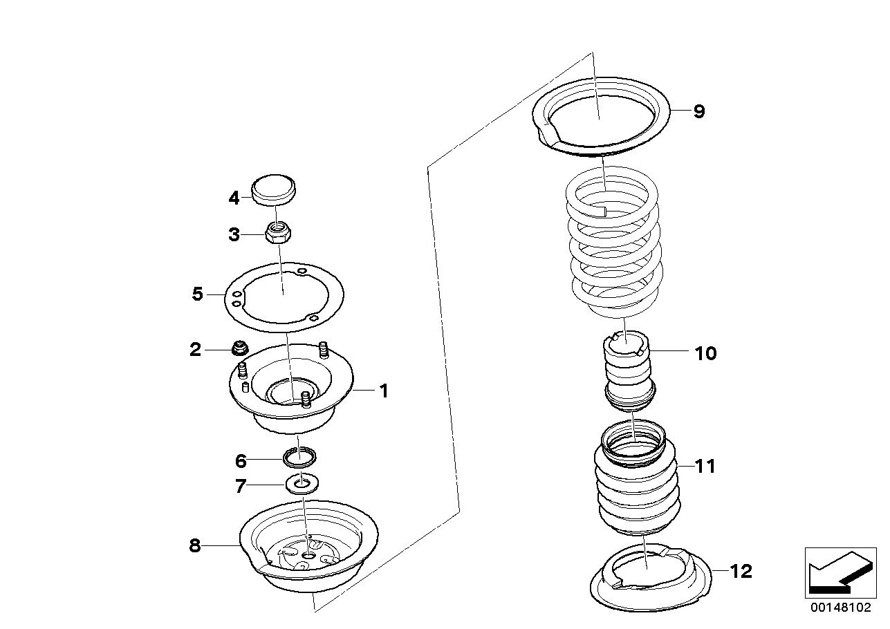 BMW 31352348003 Repair Kit, Support Bearing