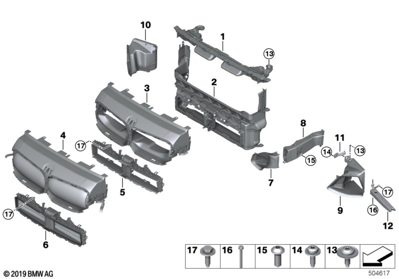 BMW 51747462144 BRACKET, AUX. RADIATOR, LOWE