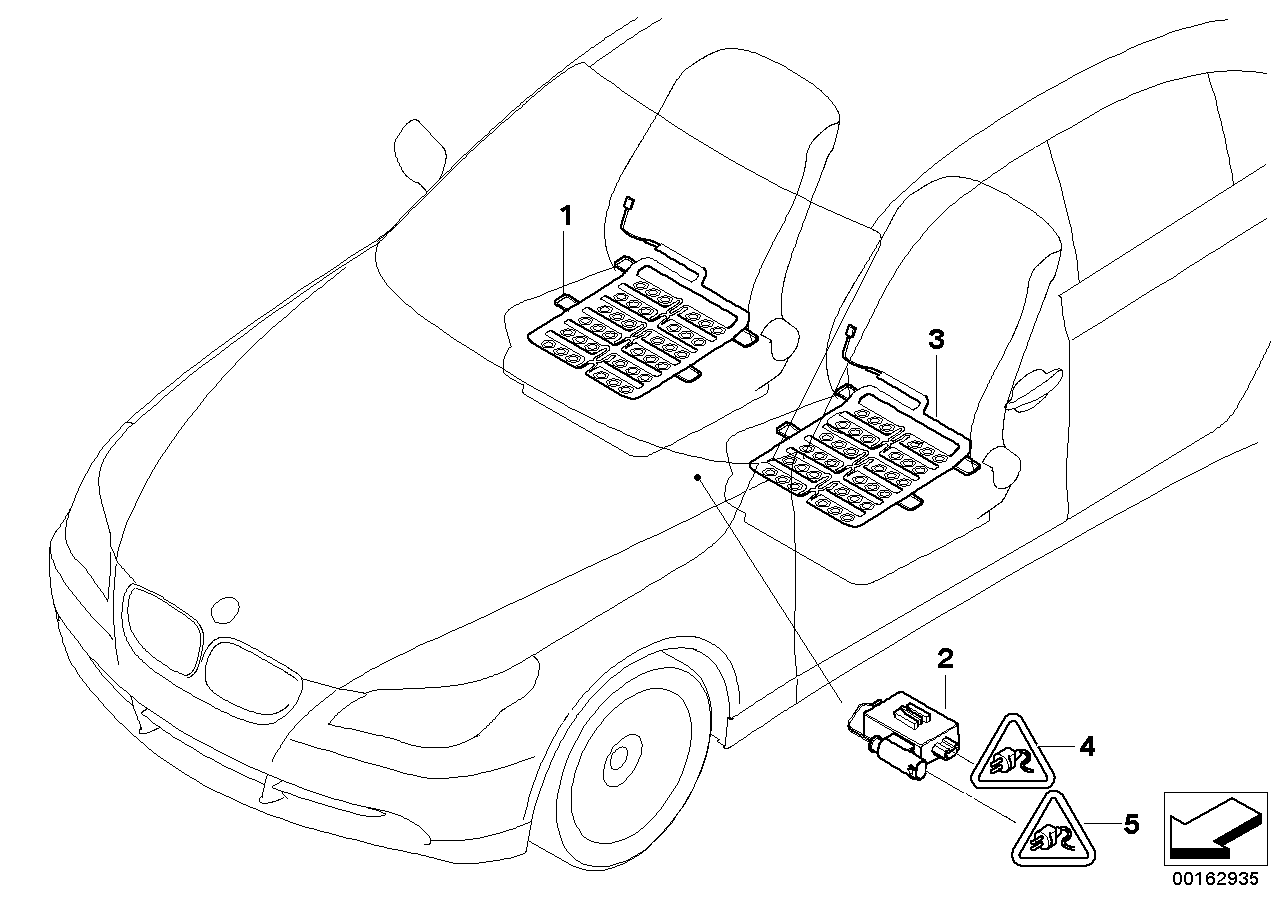 BMW 65779154961 Sensor Mat, Front Seats