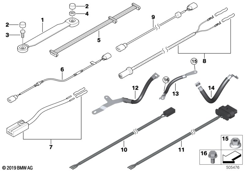 BMW 61129162854 Adapter Lead, Fanfare Horn