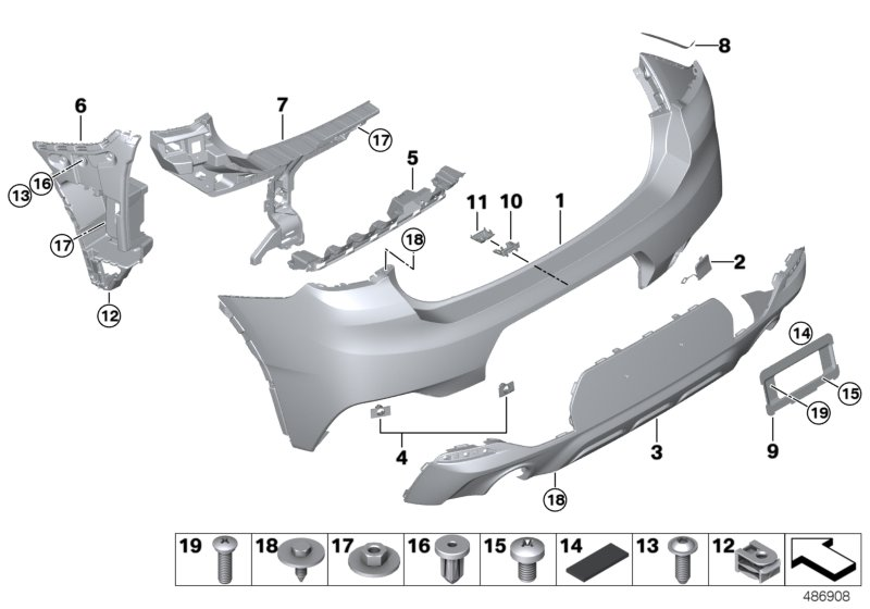 BMW 51128090071 BUMPER TRIM PANEL, PRIMED, R