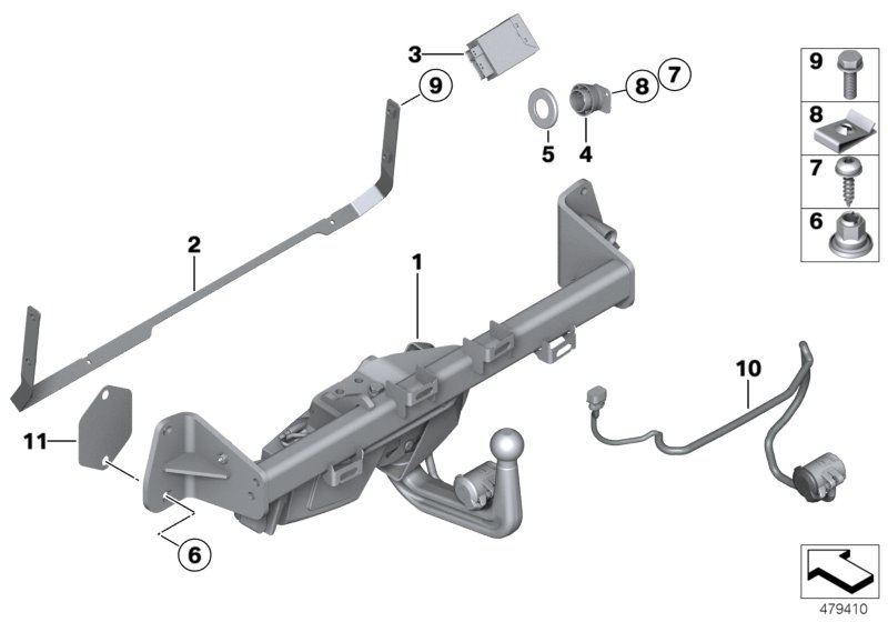 BMW 71606799607 BRACKET, SWITCH, TRAILER HIT