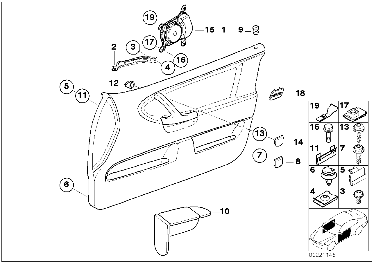 BMW 51418171782 Door Trim Panel, Front Right