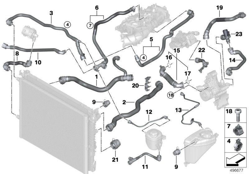 BMW 17128681505 BRACKET, COOLANT HOSE