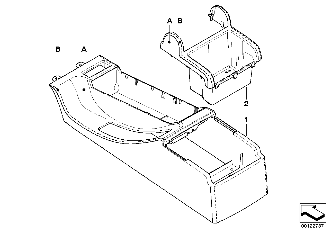 51168020320 BMW Console, Upper