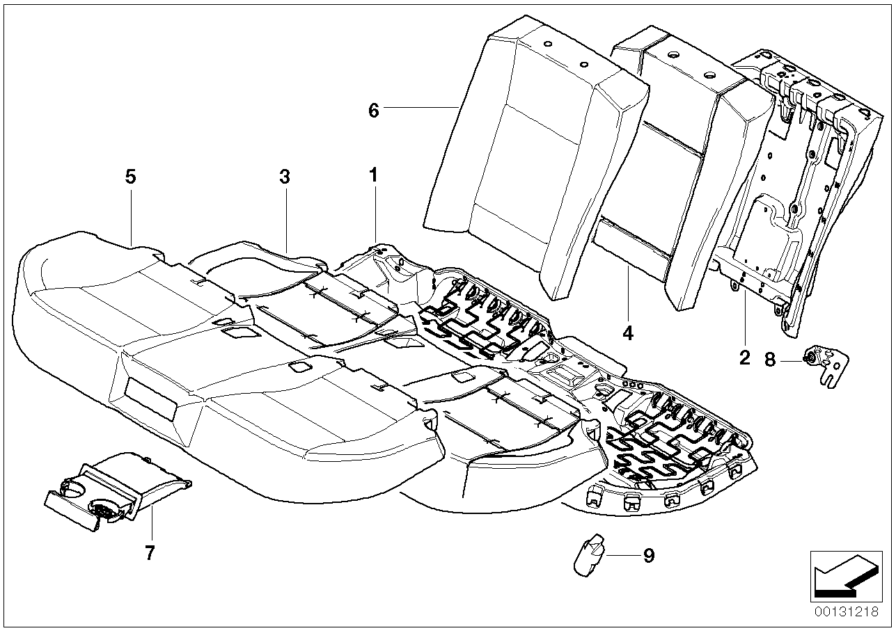 BMW 52207019604 Basic Backrest Leather Cover, Right