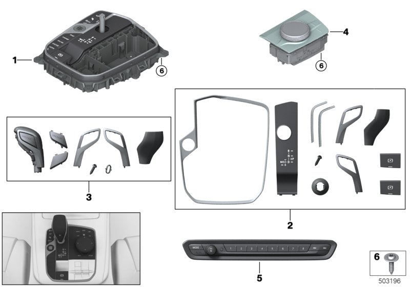 BMW 61319475056 Repair Kit Gearshift Lever K