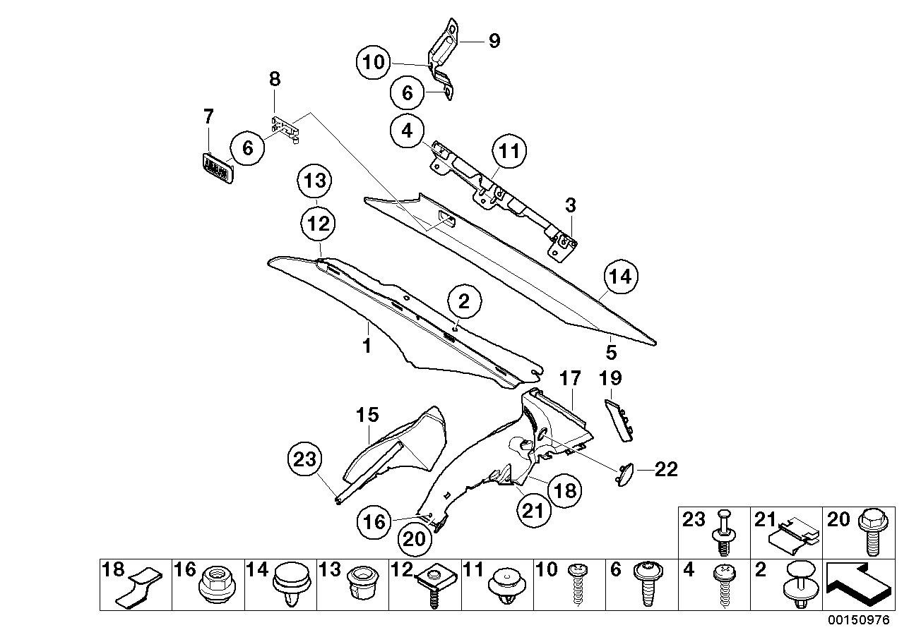 BMW 51437058244 Cover, Column C, Bottom Right