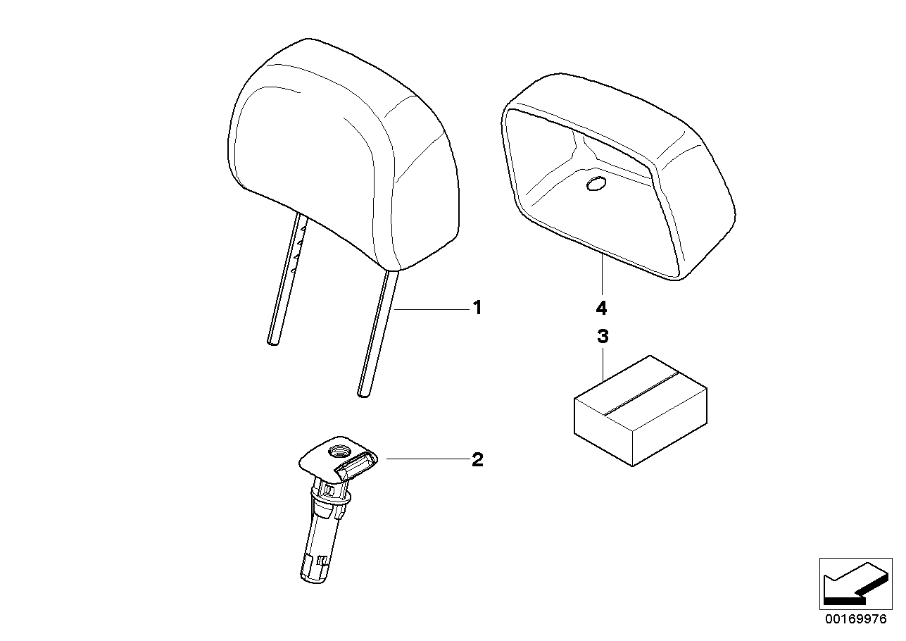 BMW 52109143905 Headrest Leather