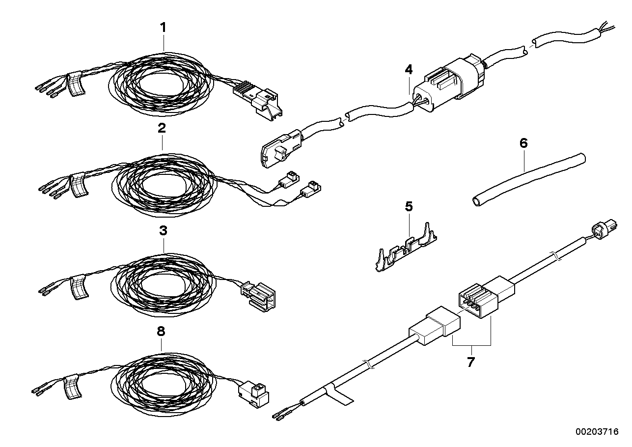 BMW 61129191398 Repair Cable,Crash-Active Head Restraint