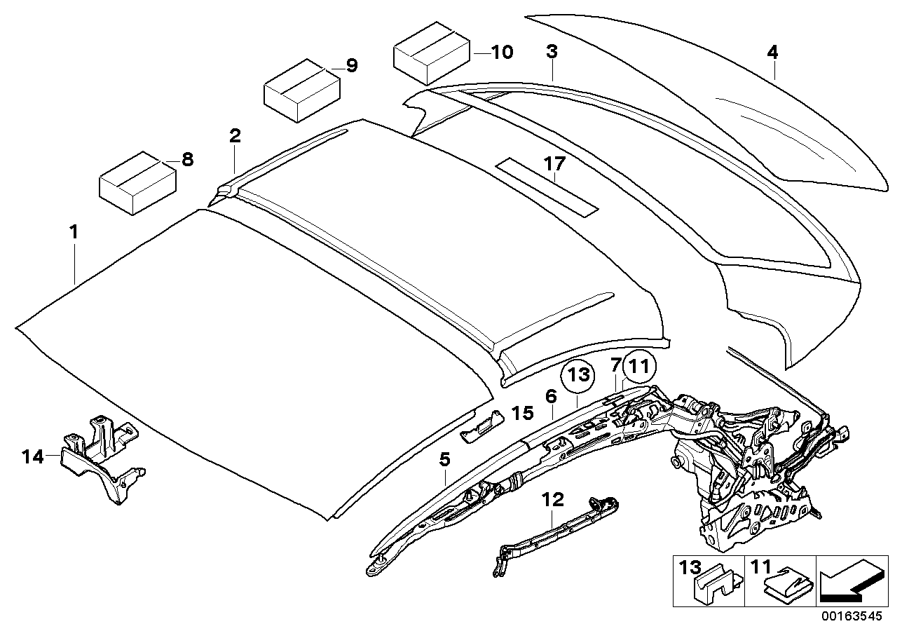 BMW 54377145594 Holder, Roofliner, Right