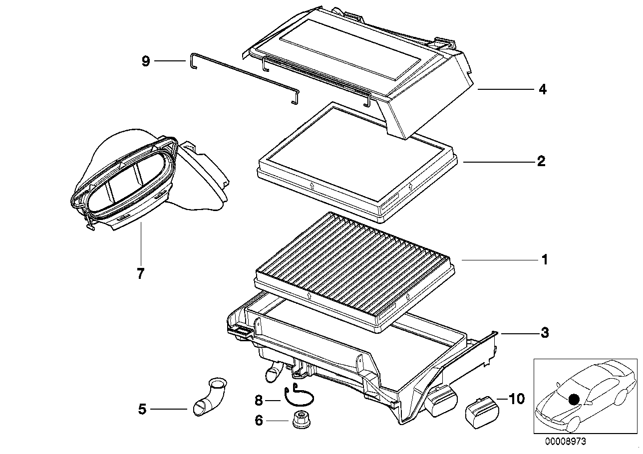 BMW 64318364772 Housing Lower Part Left Microfilter