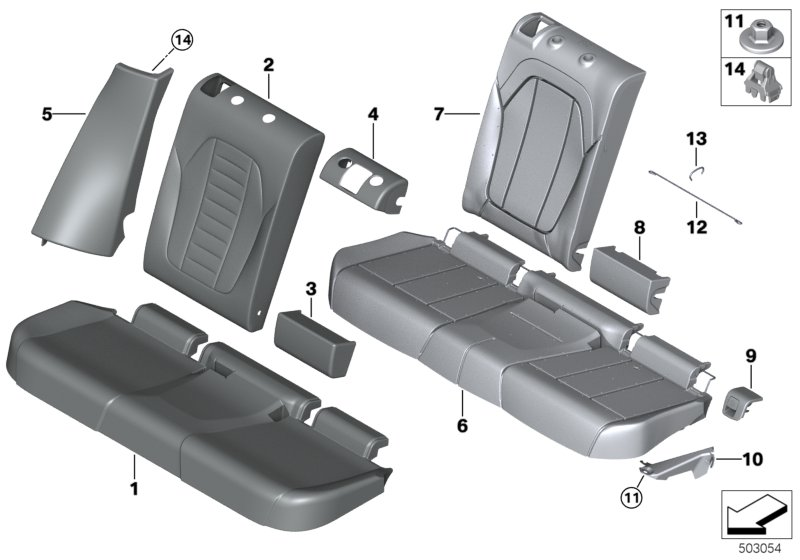 BMW 52208074531 SIDE FINISHER, LEATHER, LEFT