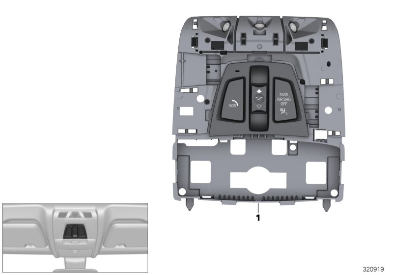 BMW 61316832444 Roof Function Centre