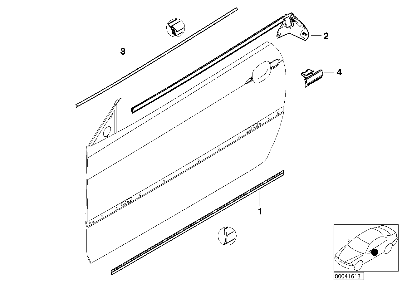 BMW 51328194731 Inner Left Window Channel Cover