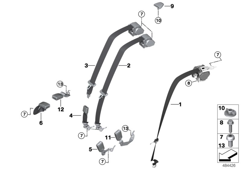 BMW 72117412785 Lower Belt Rear Center