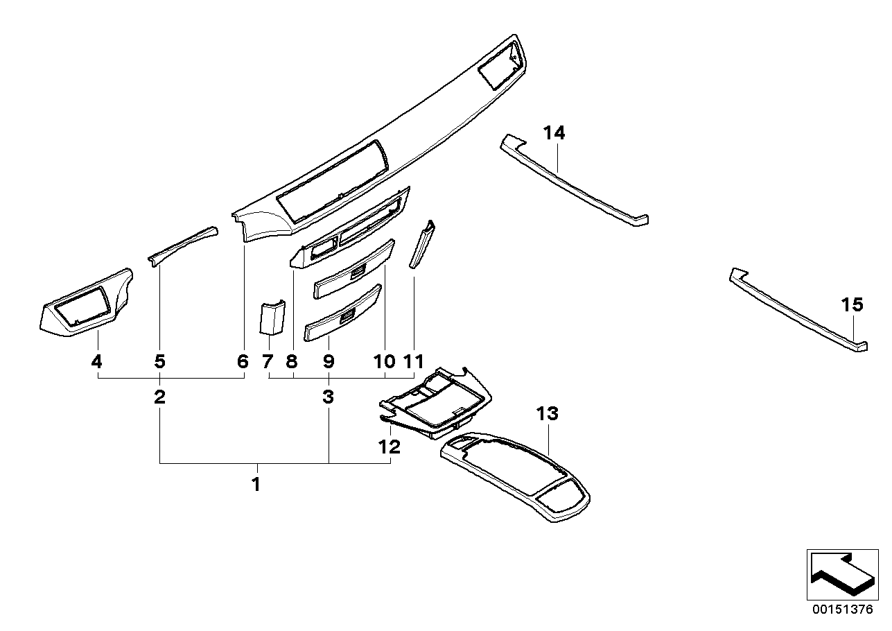 BMW 51457025209 Wood Trim, Draw, Telephone