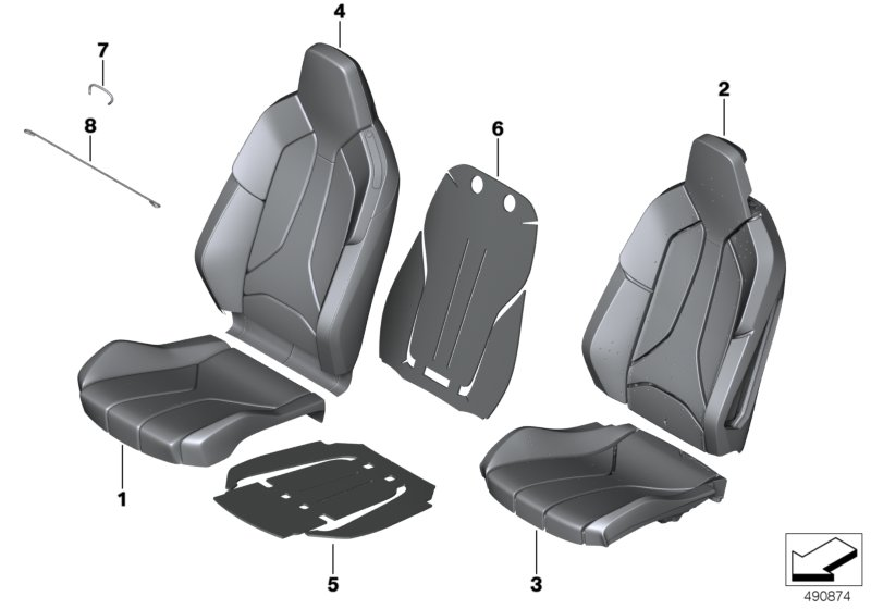 BMW 52107398720 Seat Upholstery, Right