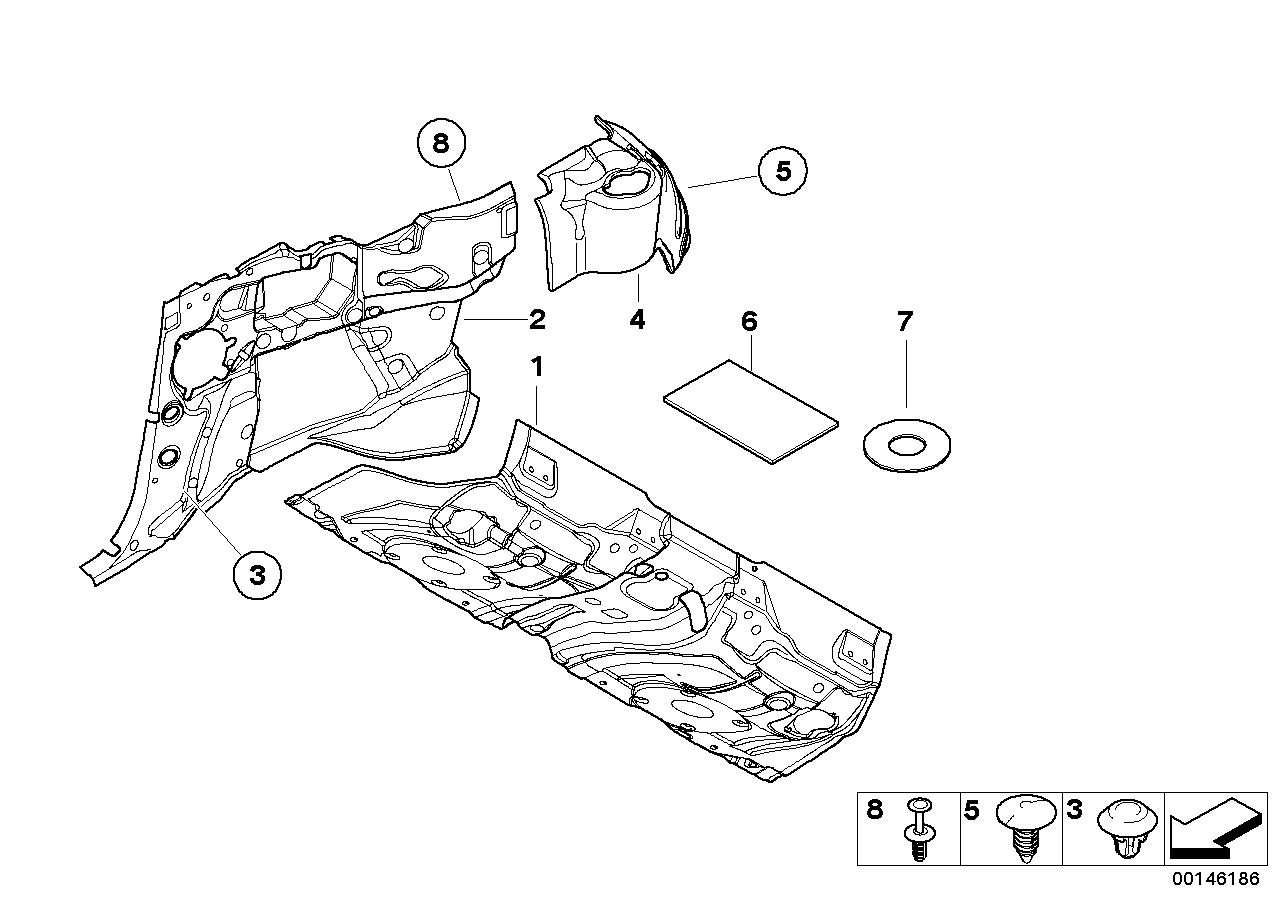 BMW 51488233305 Sound Insulation Floor Rear