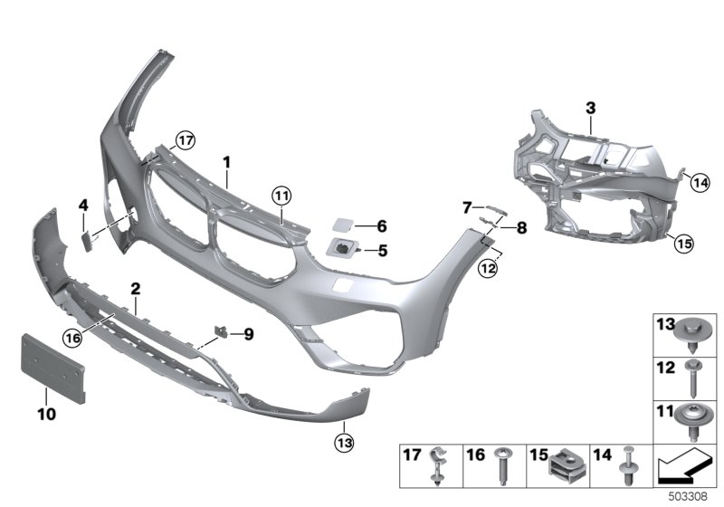 BMW 51119451702 HEADLIGHT WASHER SYSTEM COVE