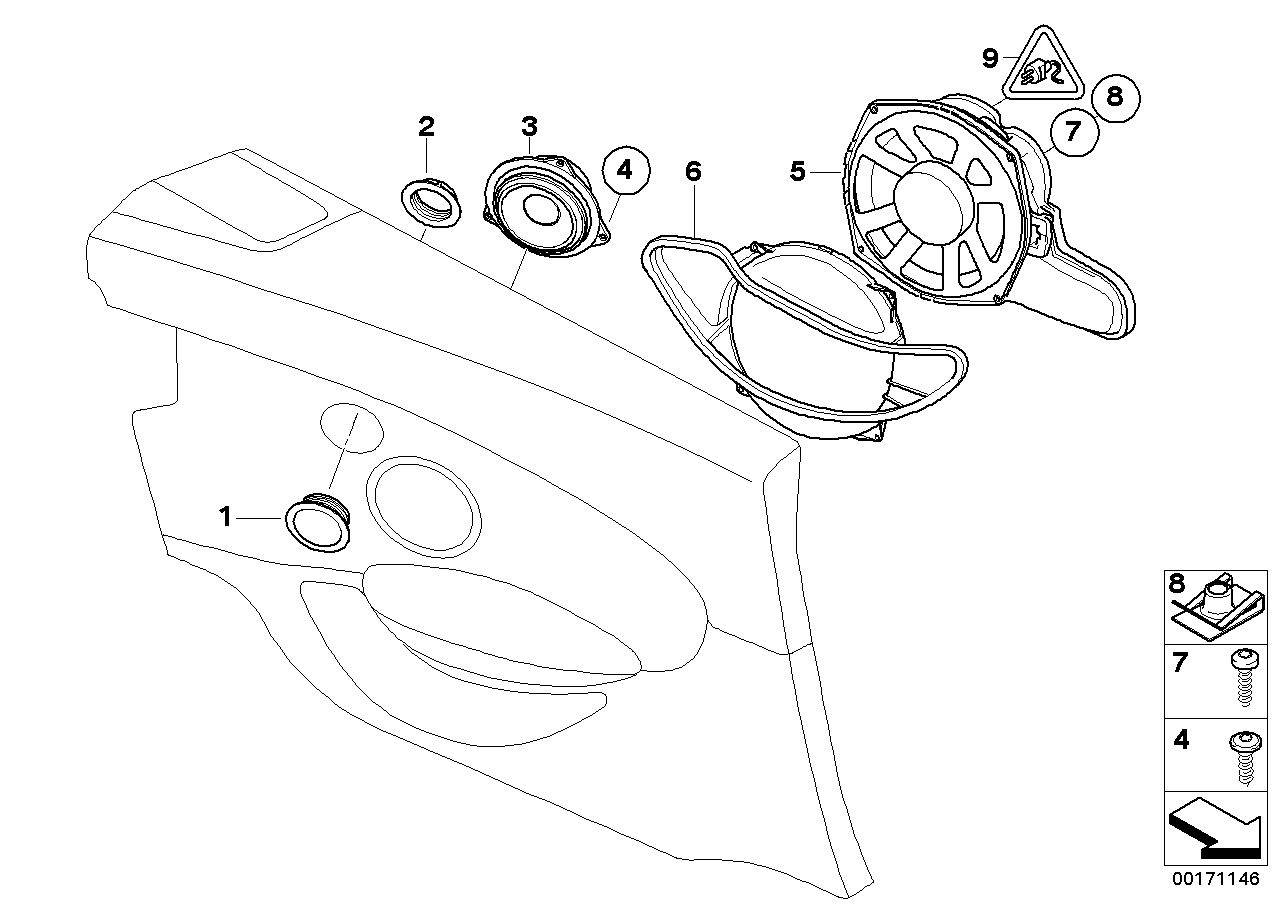 BMW 65136932004 Sound Guide, Loudspeaker Right