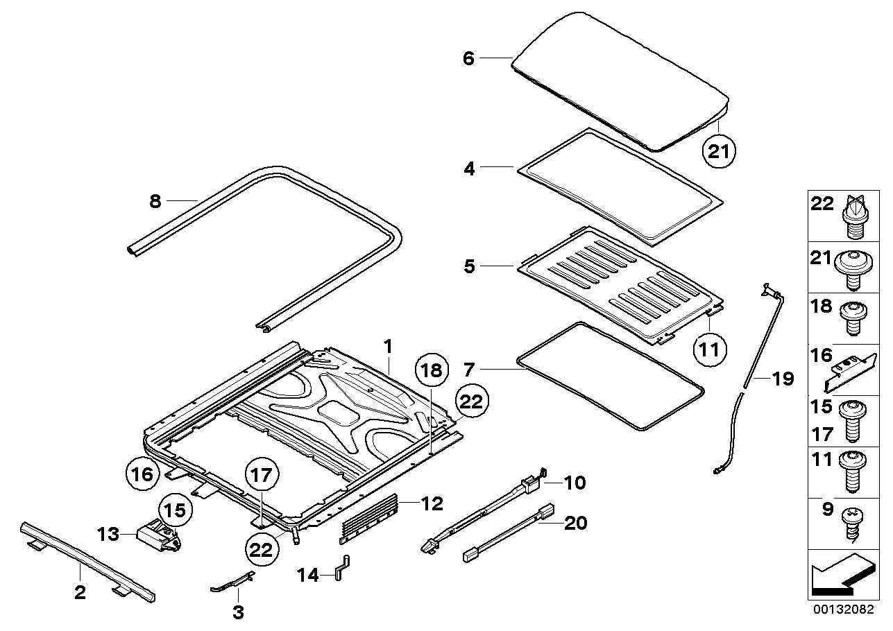 BMW 54137132936 Ceiling Frame Alcantara