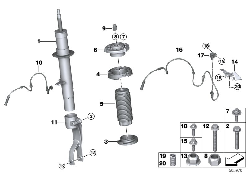 BMW 37106896439 SPRING STRUT FRONT LEFT VDC