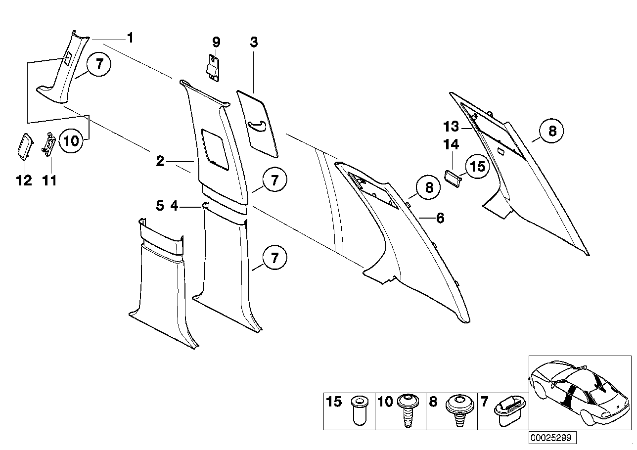 BMW 51438174033 Covering Column-Center Lower Left