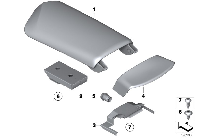 BMW 51169322732 Centre Arm Rest, Leather