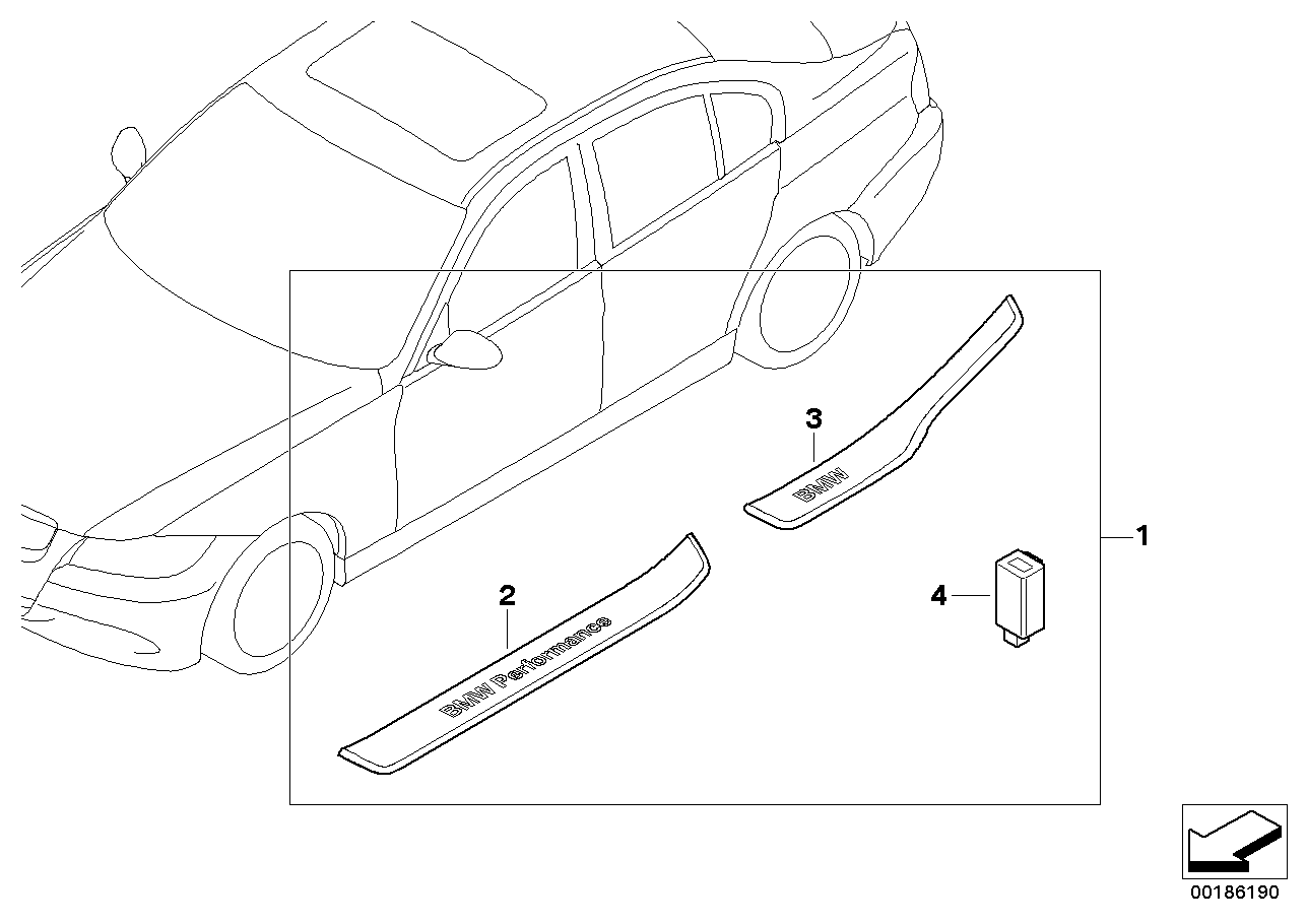 51472151841 BMW Illuminated Door Sill Strip Retrofit Kit