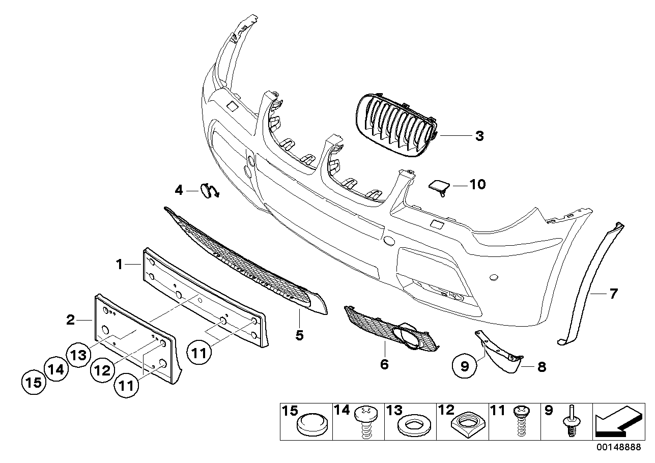 BMW 51113414307 Grid, Centre