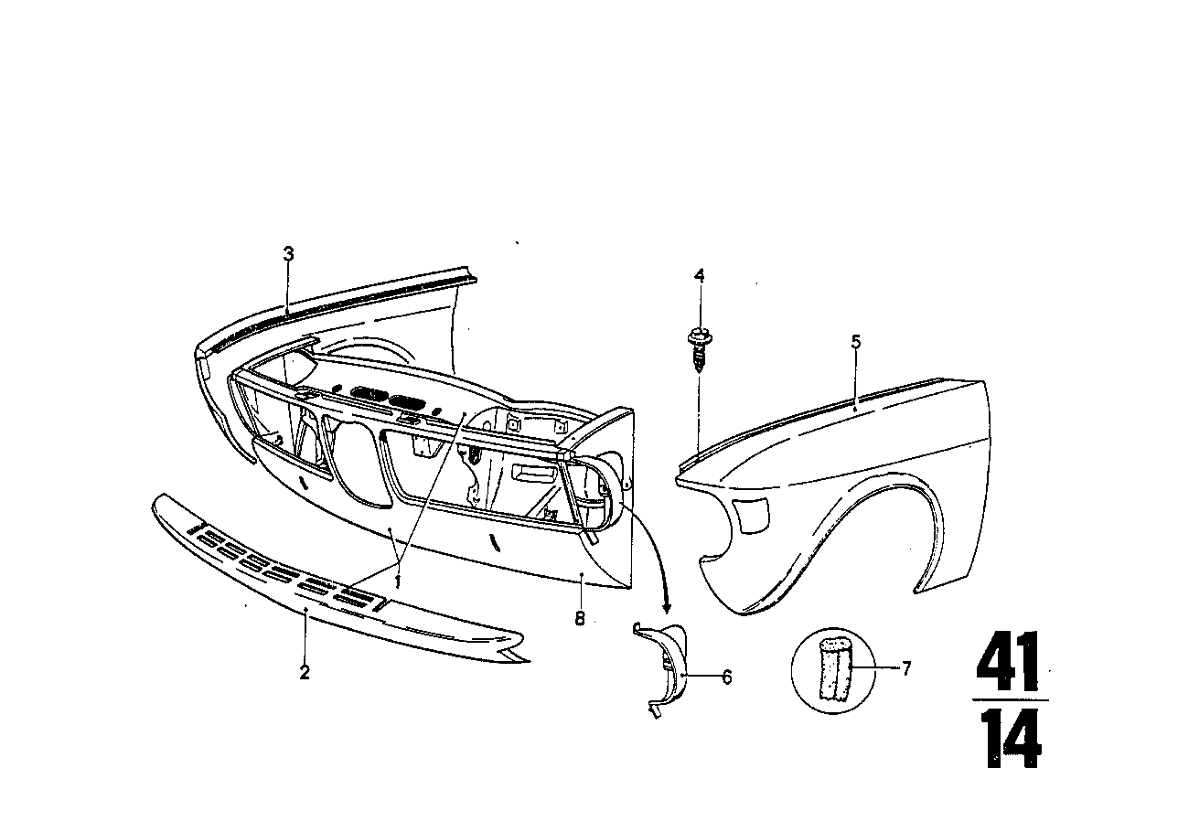 BMW 41351802792 Side Panel, Front Right