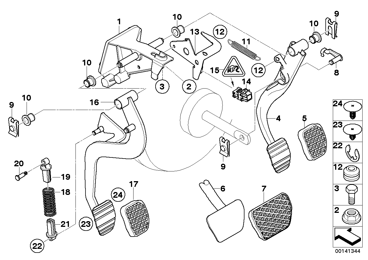 BMW 35103414589 Supporting Bracket, Foot Controls