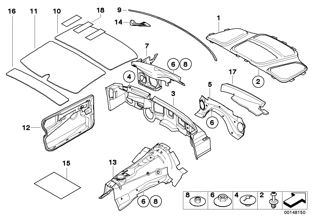 BMW 51487066743 Sound Insulating Roof Rear